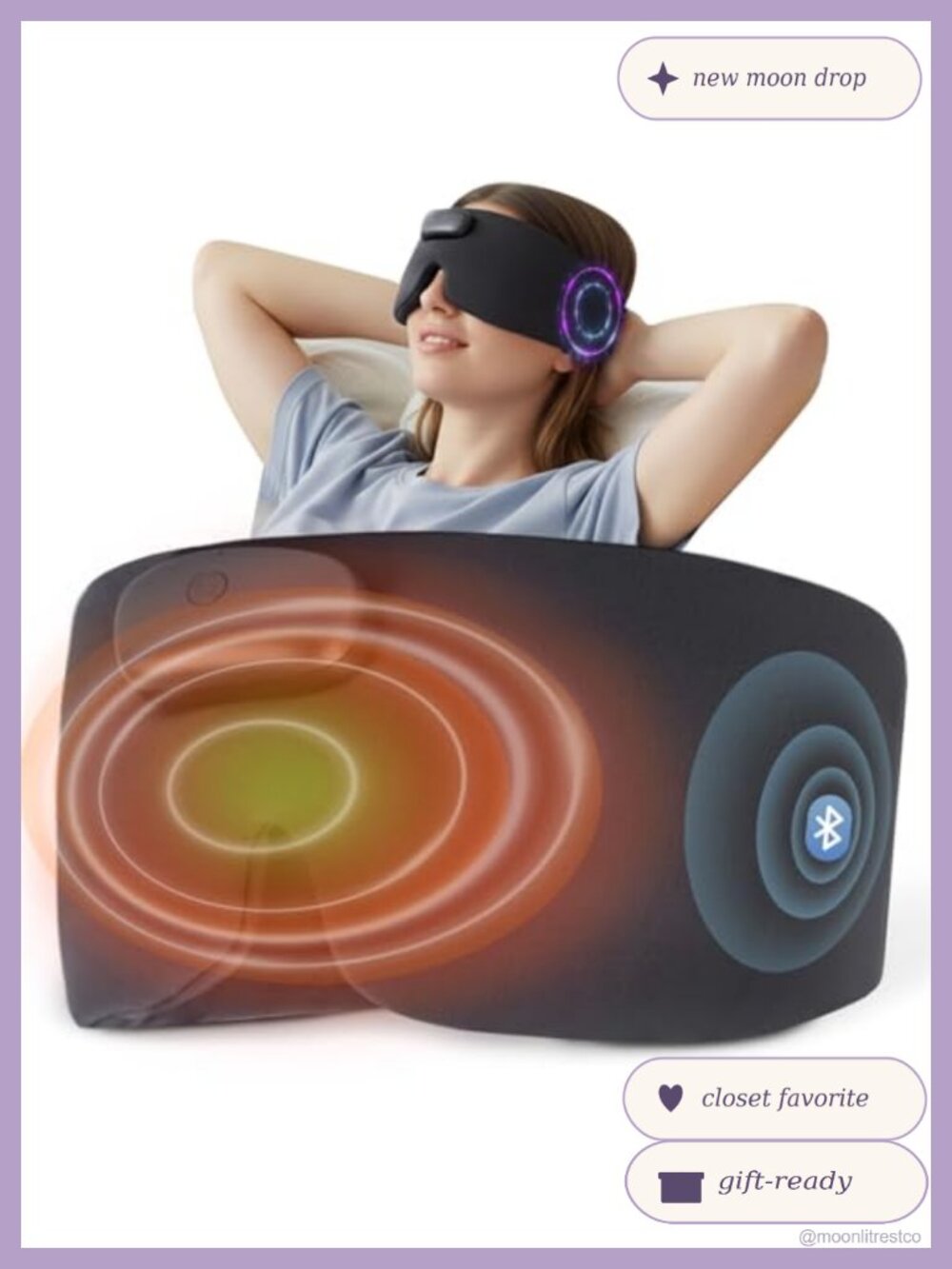 Heated Sleep Mask with Bluetooth Headphones Modal Washable Adjustable Strap